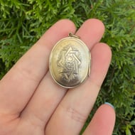 Antique Edwardian Locket 9ct Gold Front and Back Pendant - 8