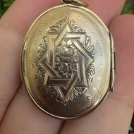 Antique Edwardian Locket 9ct Gold Front and Back Pendant - 9