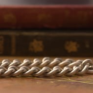 Antique Sterling Silver Curb Link Bracelet Charm Chunky Hallmarked Dog Clip 42g 1903 - 8