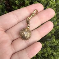 Antique Victorian Fob Orb Charm Rolled Gold Dog Clip Watch Chain  - 2