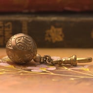 Antique Victorian Fob Orb Charm Rolled Gold Dog Clip Watch Chain  - 4