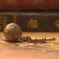 Antique Victorian Fob Orb Charm Rolled Gold Dog Clip Watch Chain  - 5