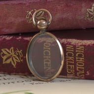 Antique Rolled Gold Glass Locket Double Sided - 5