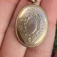 Antique Rolled Gold Double Photo Locket Etched - 3