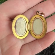 Antique Rolled Gold Double Photo Locket Etched - 6