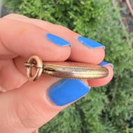 Antique Rolled Gold Double Photo Locket Etched - 7