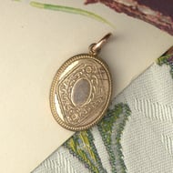Antique Rolled Gold Double Photo Locket Etched