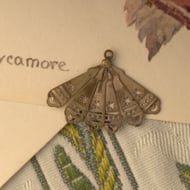 Antique Gilt Fan Charm Pendant Articulated