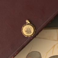 Vintage 12K Gold Filled Scrimshaw Sailing Ship Pendant Oval Clipper Maritime 1/20