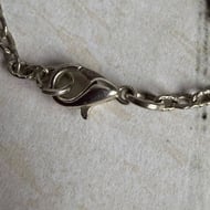 Vintage Dainty Sterling Silver Diamond Cut Cable Chain 18" - 8
