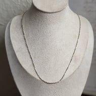 Vintage Sterling Silver Rectangle Link Chain Necklace 19" - 2