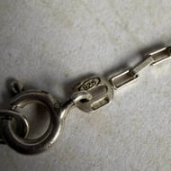 Vintage Sterling Silver Rectangle Link Chain Necklace 19" - 7