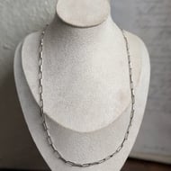 Vintage Sterling Silver Paperclip Chain Necklace 22" - 2