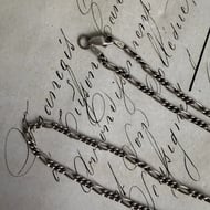 Vintage Sterling Silver Figaro Chain Necklace Long 30" - 3