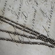 Vintage Sterling Silver Figaro Chain Necklace Long 30" - 5
