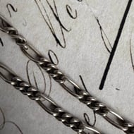 Vintage Sterling Silver Figaro Chain Necklace Long 30" - 7
