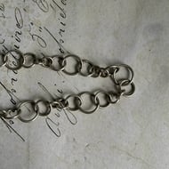 Vintage Sterling Silver Circular Link Fancy Chain Necklace Artisan 24" - 6