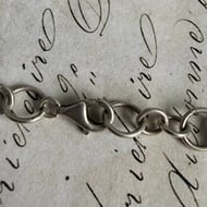 Vintage Sterling Silver Circular Link Fancy Chain Necklace Artisan 24" - 8