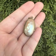 Antique Nacre Pendant Locket Mother of Pearl Victorian Pinchbeck - 4