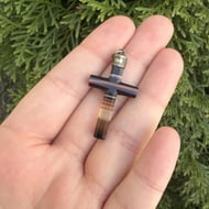 Antique Banded Agate Cross Pendant  - 3