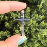 Antique Banded Agate Cross Pendant  - 4