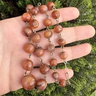 Antique Carnelian Agate Bead Necklace Graduated  - 3