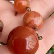 Antique Carnelian Agate Bead Necklace Graduated  - 10