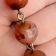 Antique Carnelian Agate Bead Necklace Graduated  - 11