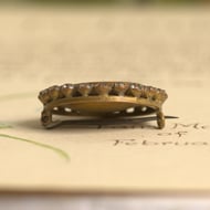 Antique Paste Tigers Eye Brooch Round Pin - 6
