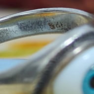 Vintage Sterling Silver Blue Eye Ring Evil Seeing - 4