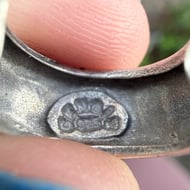 Vintage Sterling Silver Half Hoop Floral Lily Earrings  - 7