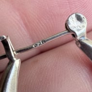 Large Sterling Silver Oval Teardrop Hoop Hollow - 4