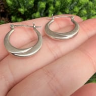 Sterling Silver Chunky U Shaped Hoops 925 - 4
