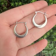Sterling Silver Chunky U Shaped Hoops 925 - 5
