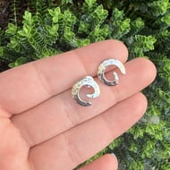 Sterling Silver Spiral Earrings 925 Modernist Minimalist