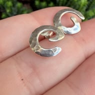 Sterling Silver Spiral Earrings 925 Modernist Minimalist  - 4