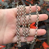 Vintage Sterling Silver Belcher Rolo Chain Long Necklace 32"  - 2