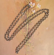 Vintage Sterling Silver Belcher Rolo Chain Long Necklace 32"