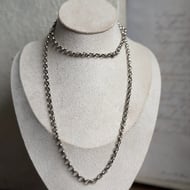 Vintage Sterling Silver Belcher Rolo Chain Long Necklace 32"  - 3