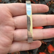 Vintage Chunky Sterling Silver Hinged Square Bangle 925 Modernist - 3