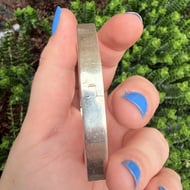 Vintage Chunky Sterling Silver Hinged Square Bangle 925 Modernist - 8