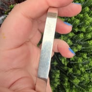 Vintage Chunky Sterling Silver Hinged Square Bangle 925 Modernist - 9