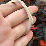 Vintage Chunky Sterling Silver Hinged Square Bangle 925 Modernist - 4