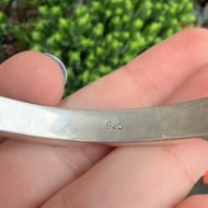 Vintage Chunky Sterling Silver Hinged Square Bangle 925 Modernist - 6