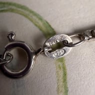 Vintage  Sterling Silver Box Chain Necklace Italy Choker - 6