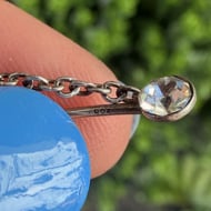 Vintage Sterling Silver Long Pin Hijab Cubic Zirconia - 6