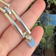 Vintage Sterling Silver Taxco Chunky Panel Link Bracelet Mexico 925 - 7