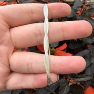 Vintage Sterling Silver Diamond Cut Woven Braided Bracelet 925 Italy - 2