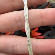 Vintage Sterling Silver Diamond Cut Woven Braided Bracelet 925 Italy - 3