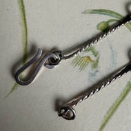 Vintage Sterling Silver Rod Link Hammered Necklace Chain Modernist 23" - 5